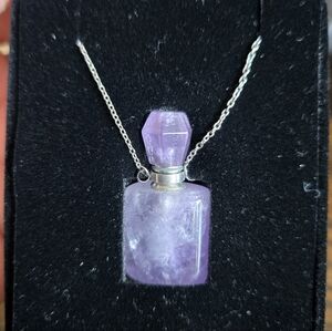 Amethyst Crystal Urn Pendant Necklace - Women Jewelry